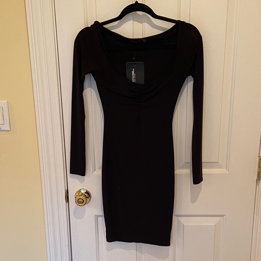 PrettyLittleThing Black Long Sleeve Dress